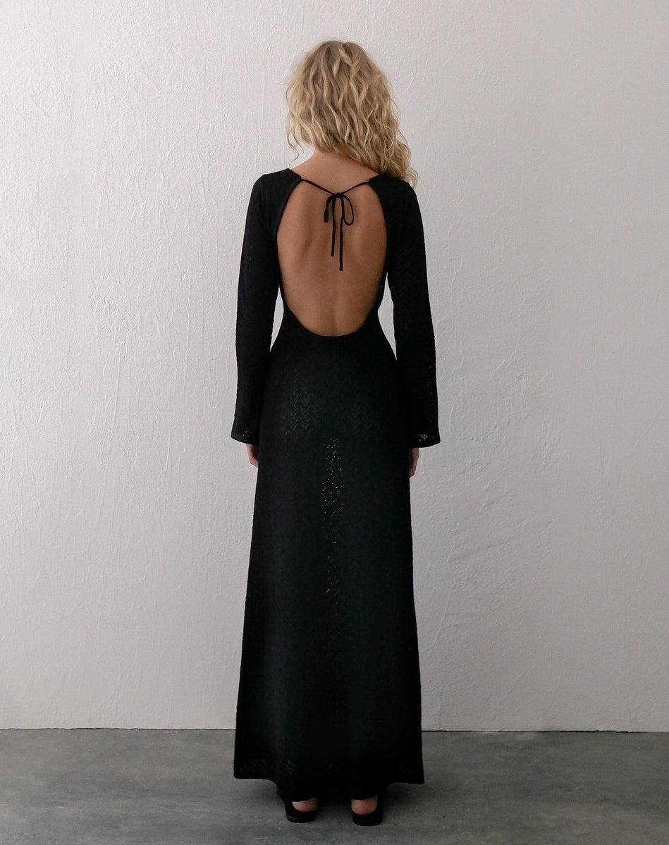 Black Open Back Maxi Dress | Jadie motelrocks-com-us Black Open Back Maxi Dress | Jadie motelrocks-com-us