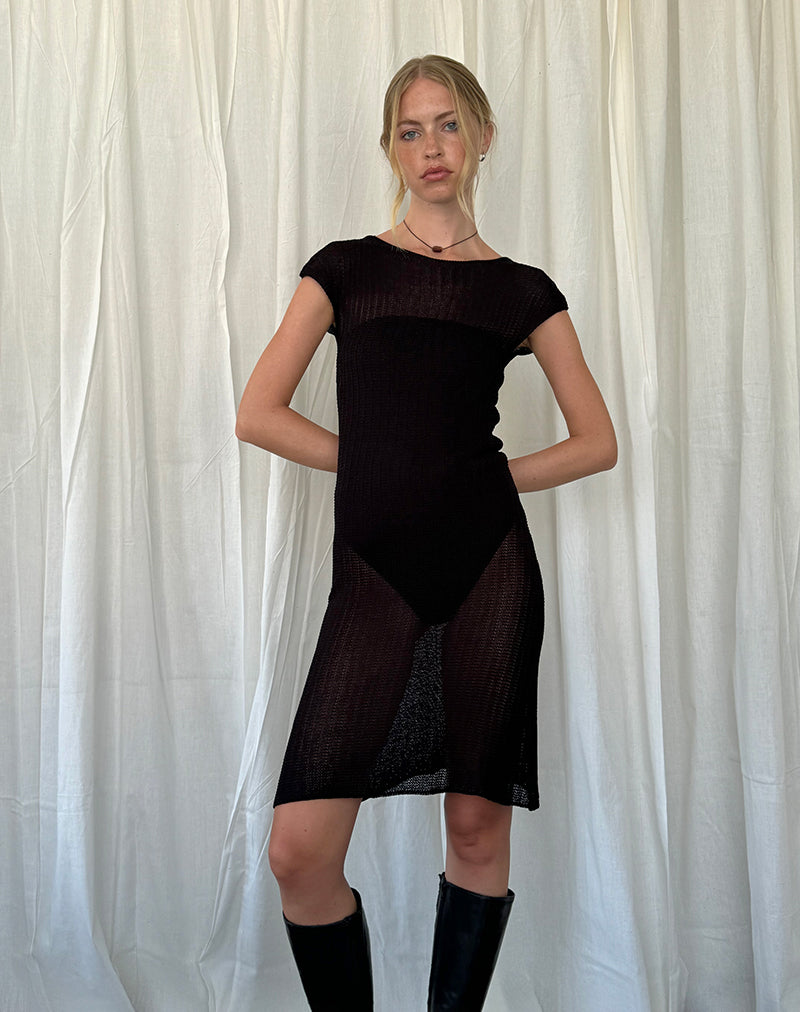 black mesh dress midi Buy Simply Be from Next USA Size medium measures 45 from shoulder to hem Off Track | Black Bodycon