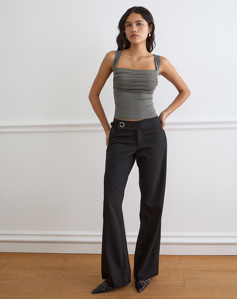 Warm Grey Ribbed Lyocell Cami Top | Adila – motelrocks-com-us