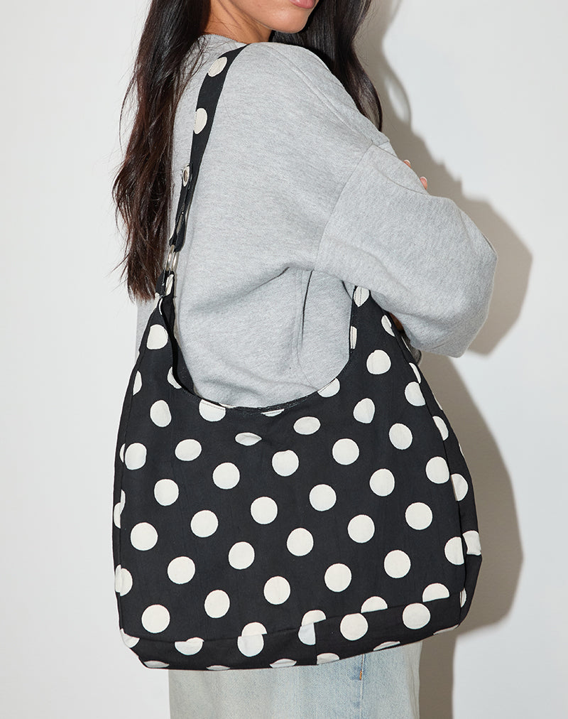【Anyone more】Popo Dot Big Shoulder Bag Amazon.com: Purple Polka Dots Shoulder Bag for Women Hobo