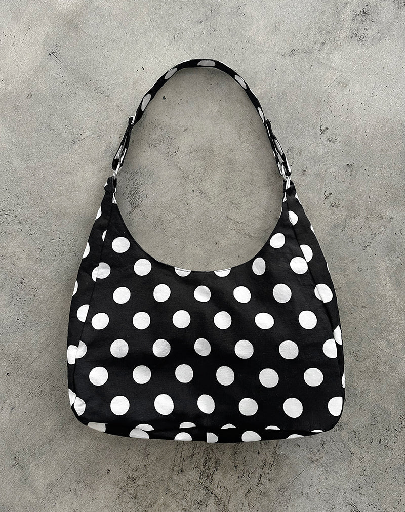 Black Polka Dot Printed Bag | Aimi – motelrocks-com-us