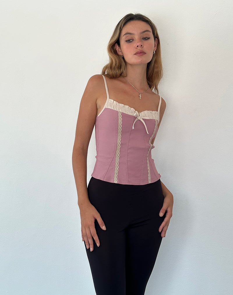 Bustier corset rose pâle