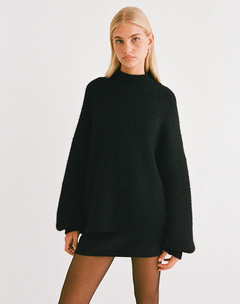 トップス SEOULMART Black Oversized Jumper | Amato – motelrocks-com-us