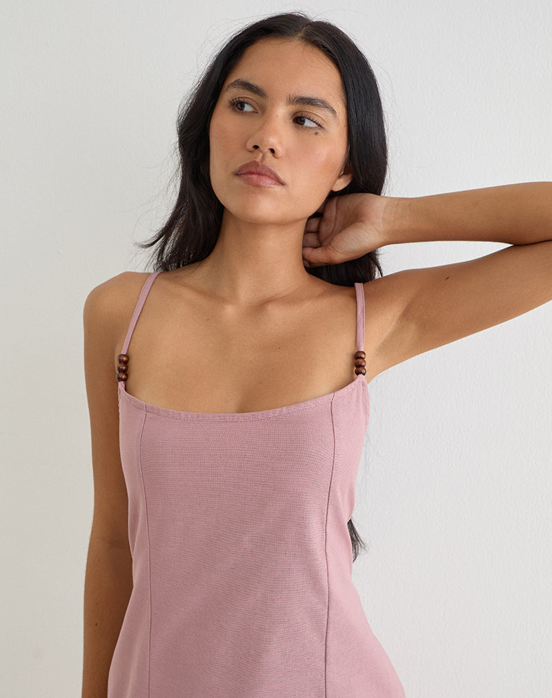mini dusty rose dress Milla Women's Romantic Ruffled Pink Mini Dress With Rose Appliques