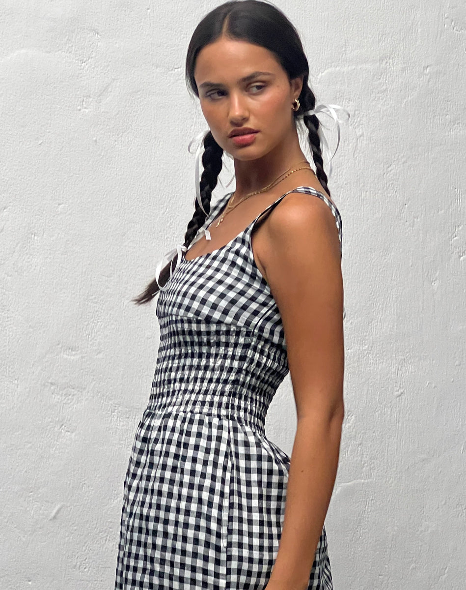 Black and White Gingham Midi Dress | Ambrose motelrocks-com-us Black and White Gingham Midi Dress | Ambrose motelrocks-com-us