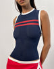 Image of Monlo Top in Airtex Navy with Red Stripe