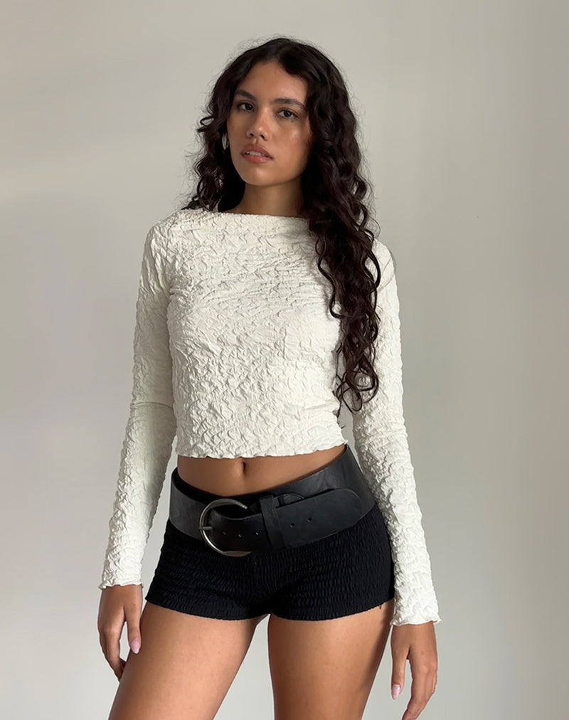 TEXTURED LONG SLEEVE TOP