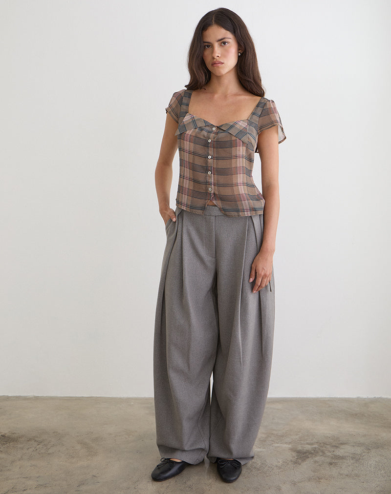 Grey Tailoring Tie Waist Trousers | Arden – motelrocks-com-us