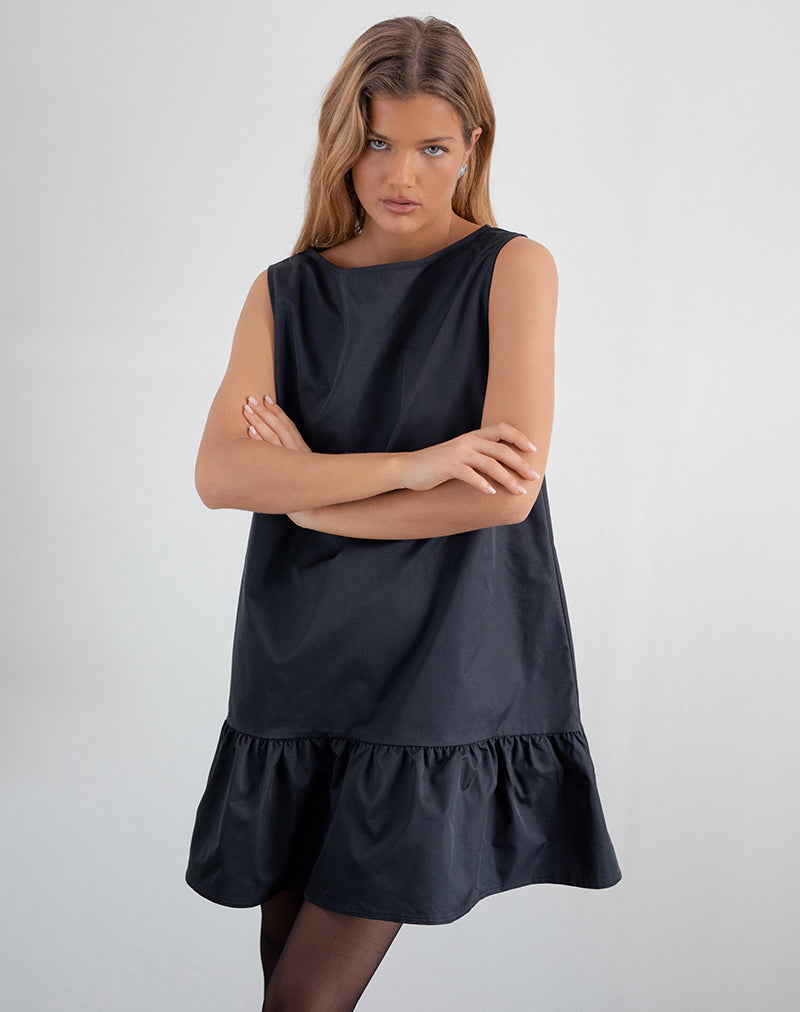 black babydoll dress Arkana Babydoll Mini Dress in Black Taffeta