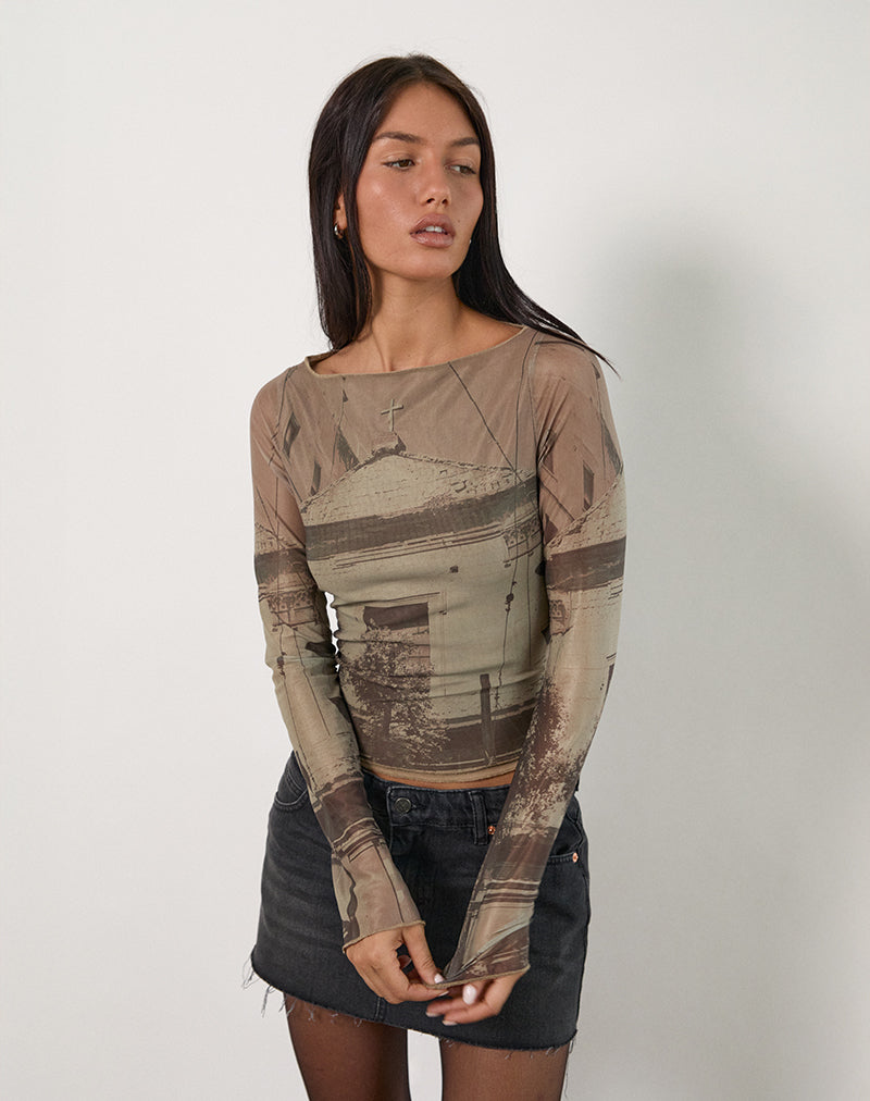 Ameri／DAILY LIFE SCENERY SHEER TOP Ameri（アメリ）の「DAILY LIFE SCENERY SHEER TOP（Tシャツ