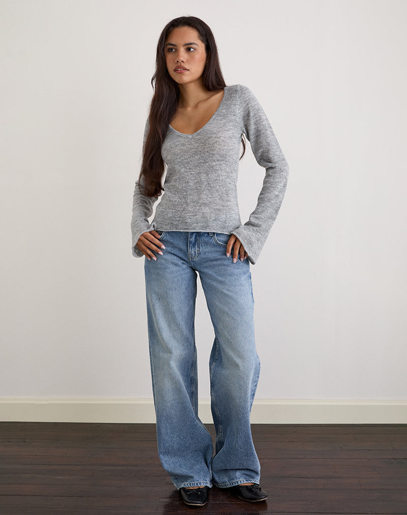 Grey Sheer Knit Long Sleeve Top | Ashla – motelrocks-com-us Grey Sheer Knit Long Sleeve Top | Ashla – motelrocks-com-us