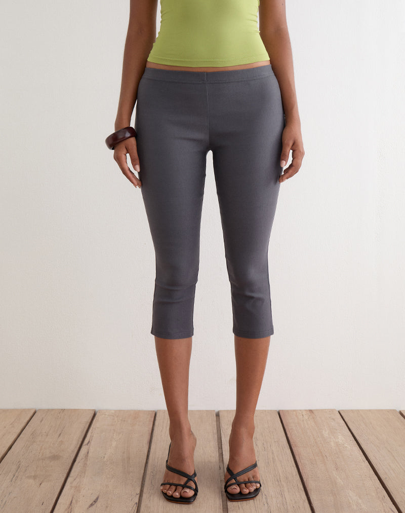 Charcoal Stretch Cropped Capri Trouser | Asla – motelrocks-com-us