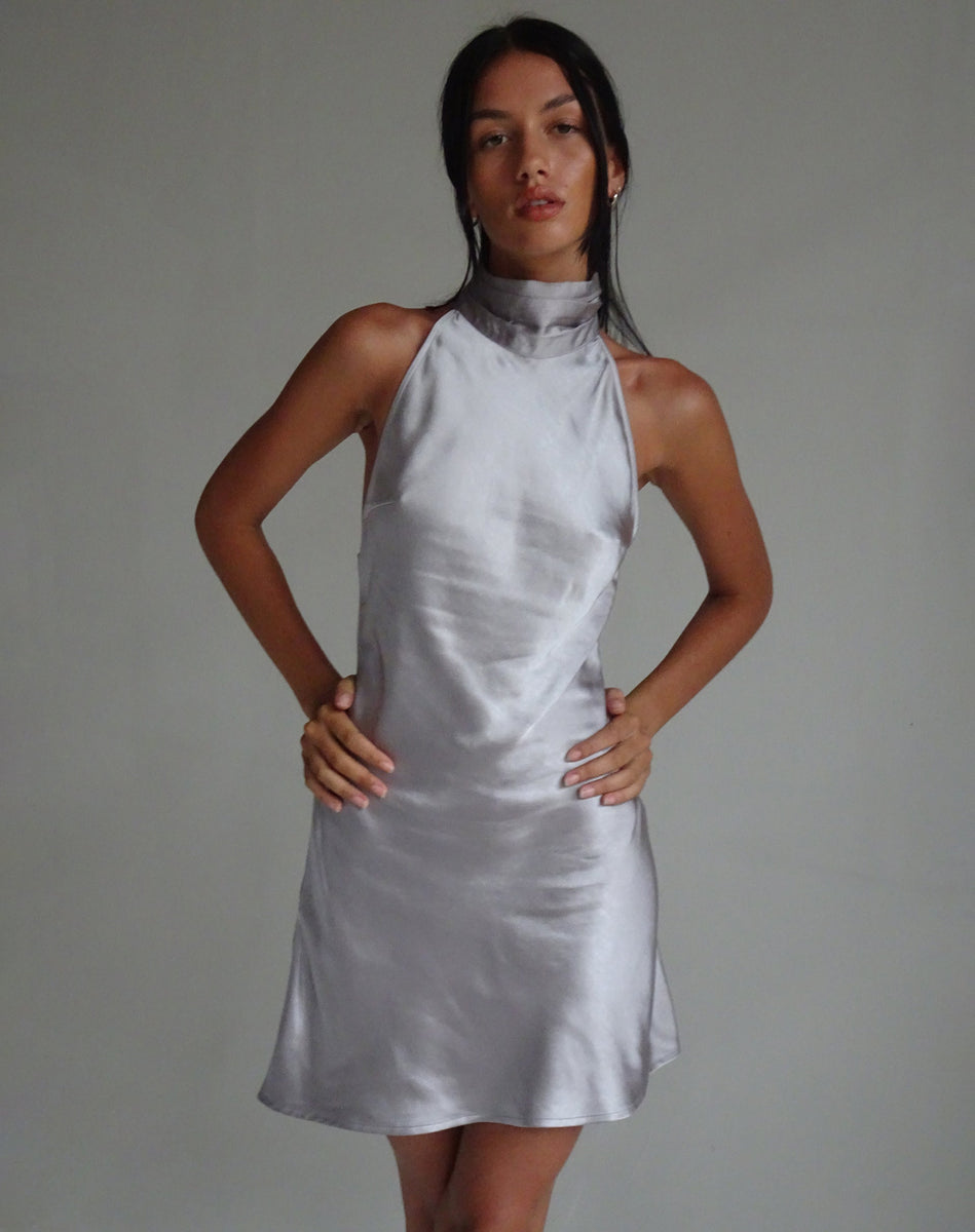 silk halter neck dress Jasmine Halter Maxi Dress, in Pale Yellow Luxe Satin, Size: 2XL | Show Me Your Mumu