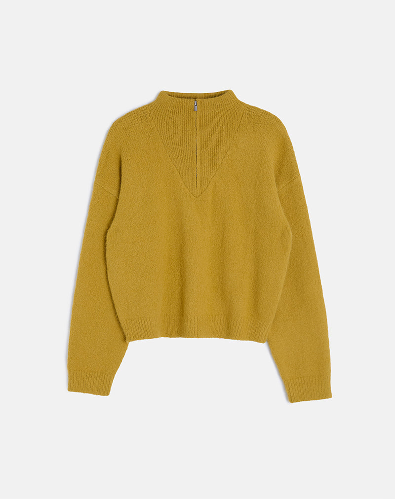Ochre Mustard Knitted Jumper | Atine – motelrocks-com-us