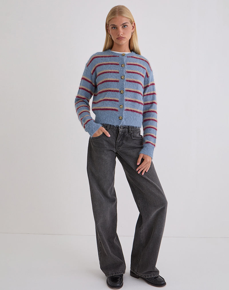 TENDER PERSON カーディガン STRIPE JACQUARD LAKE | Women | Lounge | Navy Ivory Stripe Nora Cardigan