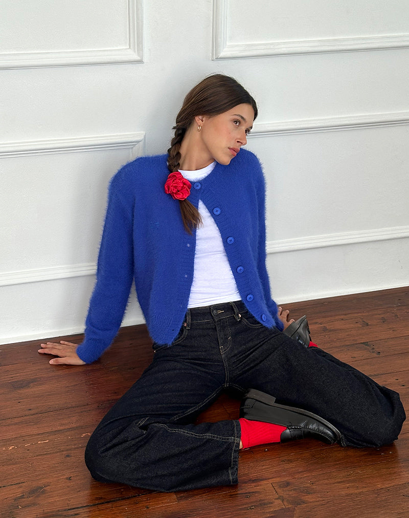 Audrina Cardigan in Fluffy Cobalt Blue Audrina Cardigan in Fluffy Cobalt Blue