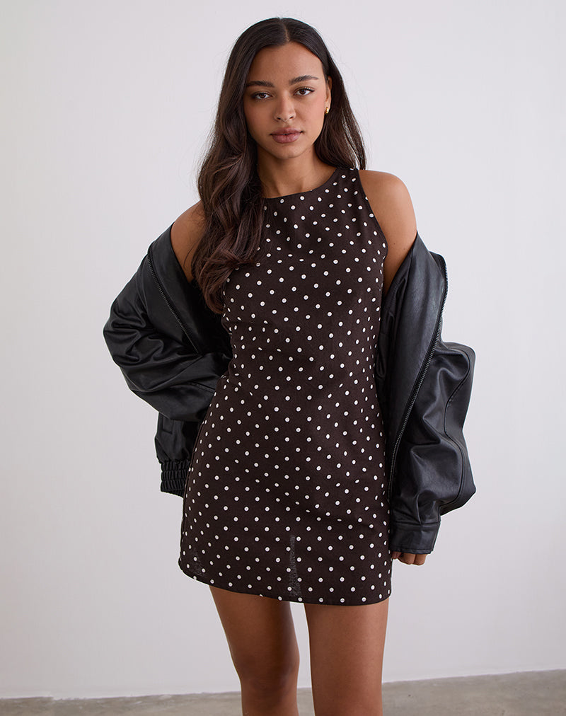 polka dot open back dress Polka Dot Open-Back Maxi Dress