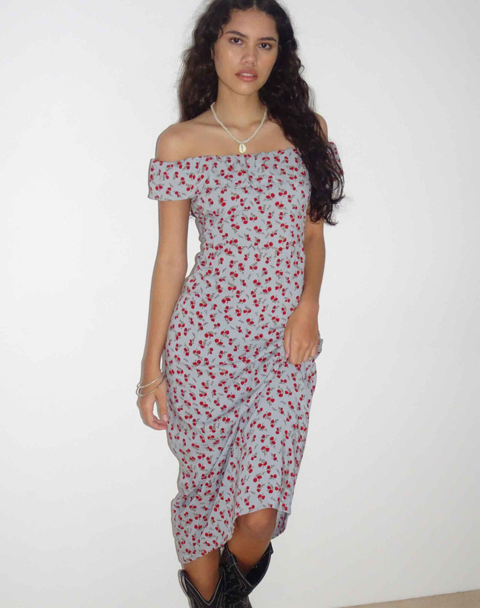 Blue Floral Ditsy Midi Dress | Ayudia – motelrocks-com-us