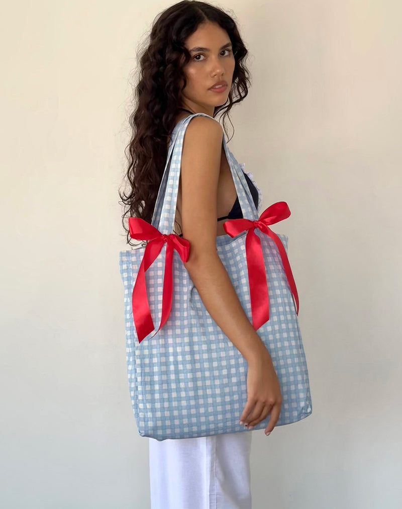 Blue Gingham Tote Bag | Barbara – motelrocks-com-us Blue Gingham Tote Bag | Barbara – motelrocks-com-us
