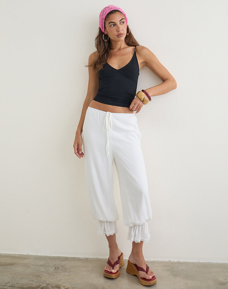 White Bloomer Trouser | Basma – motelrocks-com-us