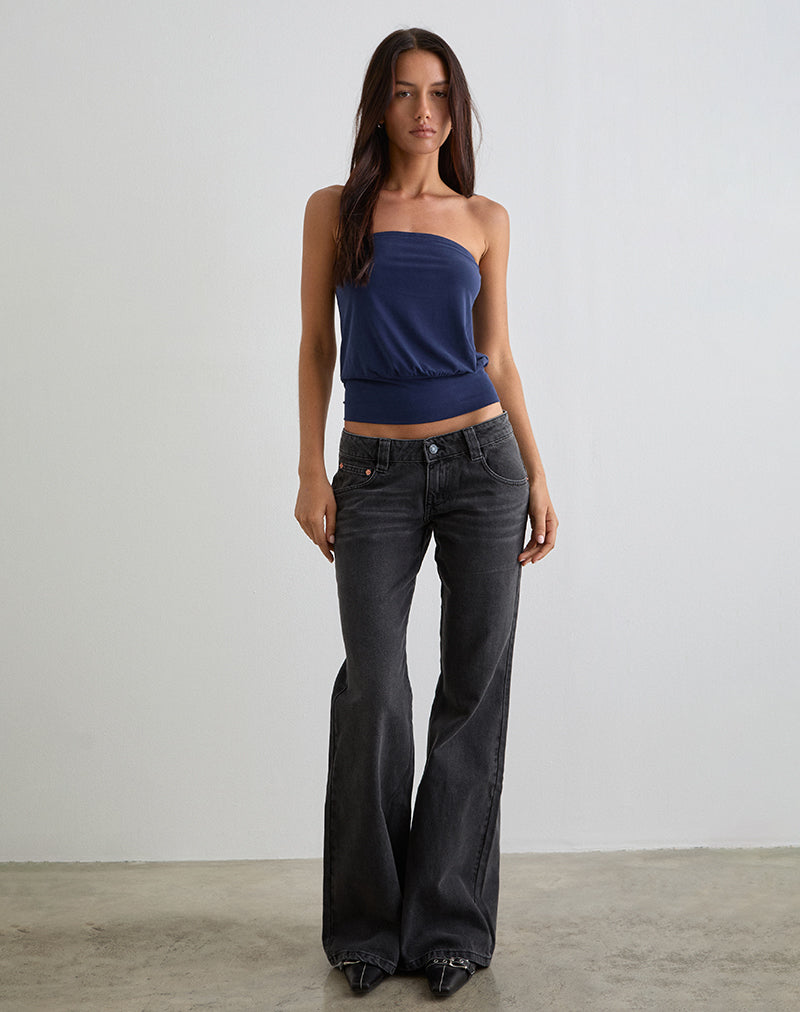 Black Vintage Low Rise Flared Jeans | Bell Bottom – motelrocks-com-us