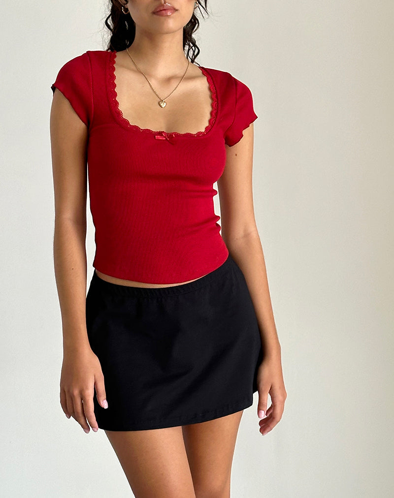 Adrenaline Red Cap Sleeve Top | Bovillo – motelrocks-com-us