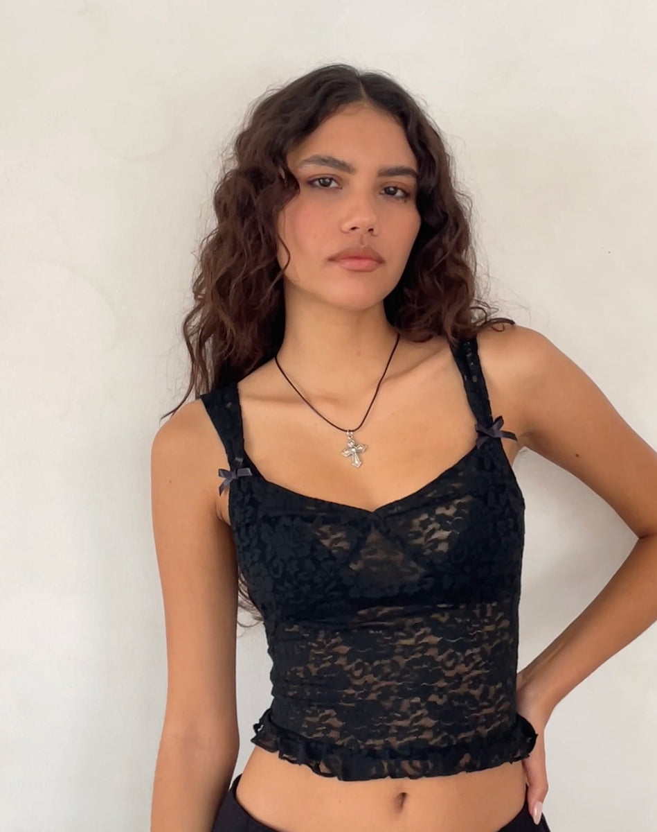 Womens Crop Tops Bralet Lace Cami lingerie Bra Bralette Corset