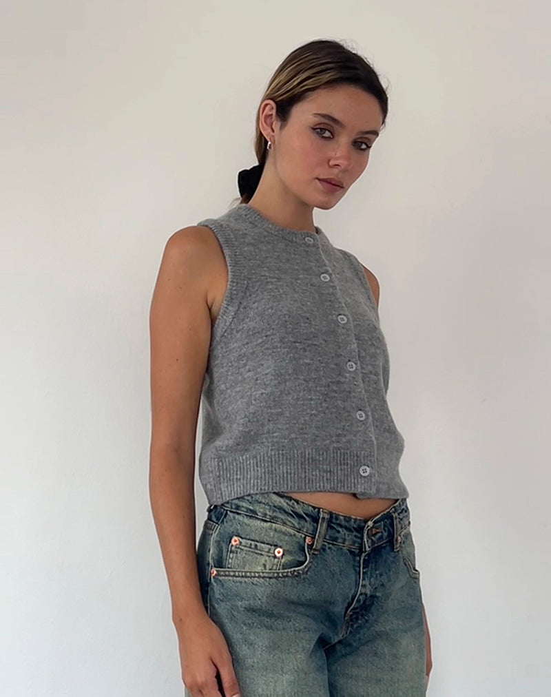 Grey Button Through Vest | Cancri – motelrocks-com-us