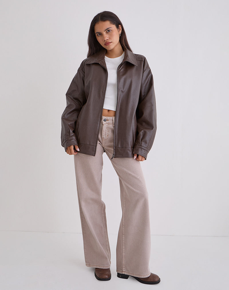 PU Bitter Chocolate Jacket | Cavita – motelrocks-com-us