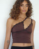 Image of Carolina One Shoulder Top in Mocca