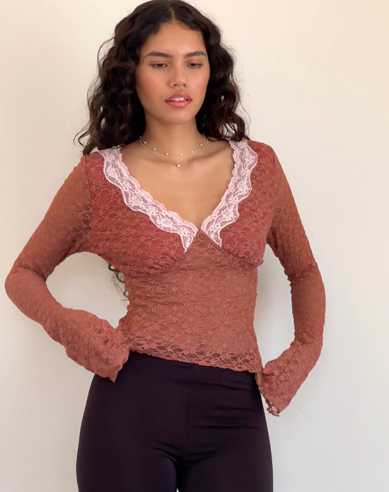 Withered Rose Long Sleeve Lace Top
