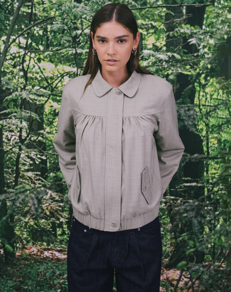 Grey Collared Jacket | Cindari – motelrocks-com-us