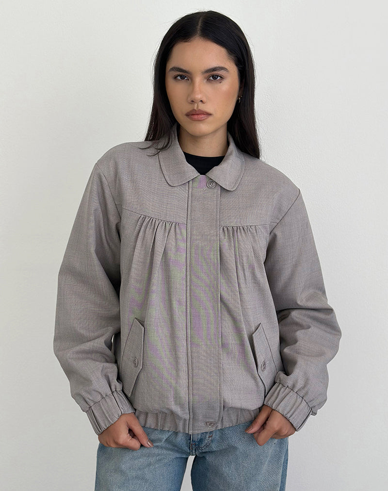 Grey Collared Jacket | Cindari – motelrocks-com-us