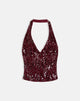 Image of Cosio Halter Top in Mix Sequin Red