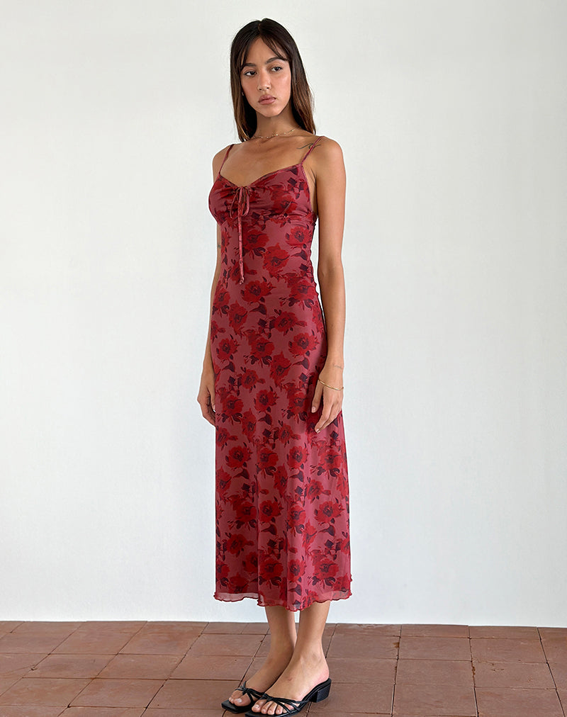 Burgundy Fairy Floral Flock Midi Dress | Coya motelrocks-com-us Burgundy Fairy Floral Flock Midi Dress | Coya motelrocks-com-us