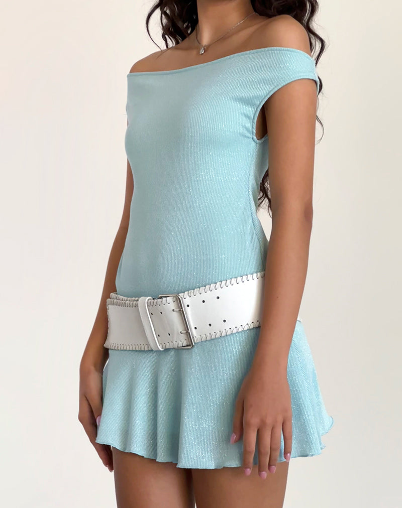 Light Blue Shimmer Rib Mini Dress | Cynthia motelrocks-com-us Light Blue Shimmer Rib Mini Dress | Cynthia motelrocks-com-us