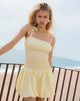 Image of Daiwa Puffball Mini Dress in Poplin Lemon