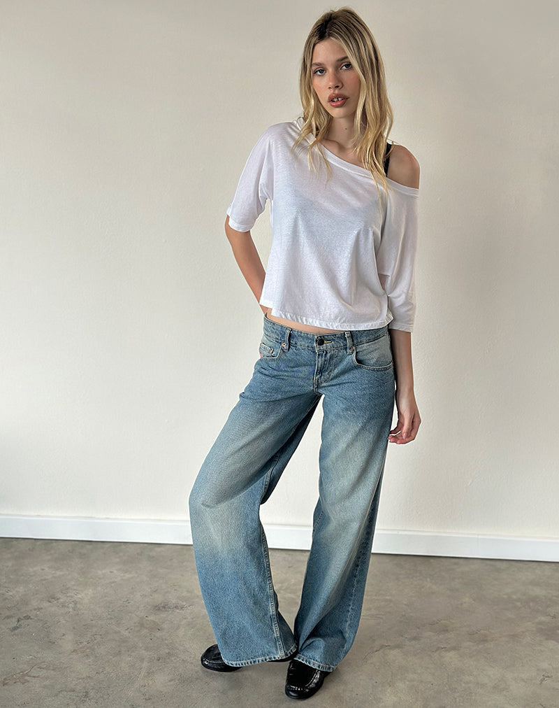White Basic Jersey Off Shoulder Top | Daman – motelrocks-com-us