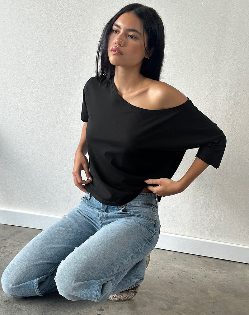 Black Off The Shoulder Top | Daman – motelrocks-com-us