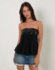 Image of Danuta Longline Bandeau Top in Sequin Black