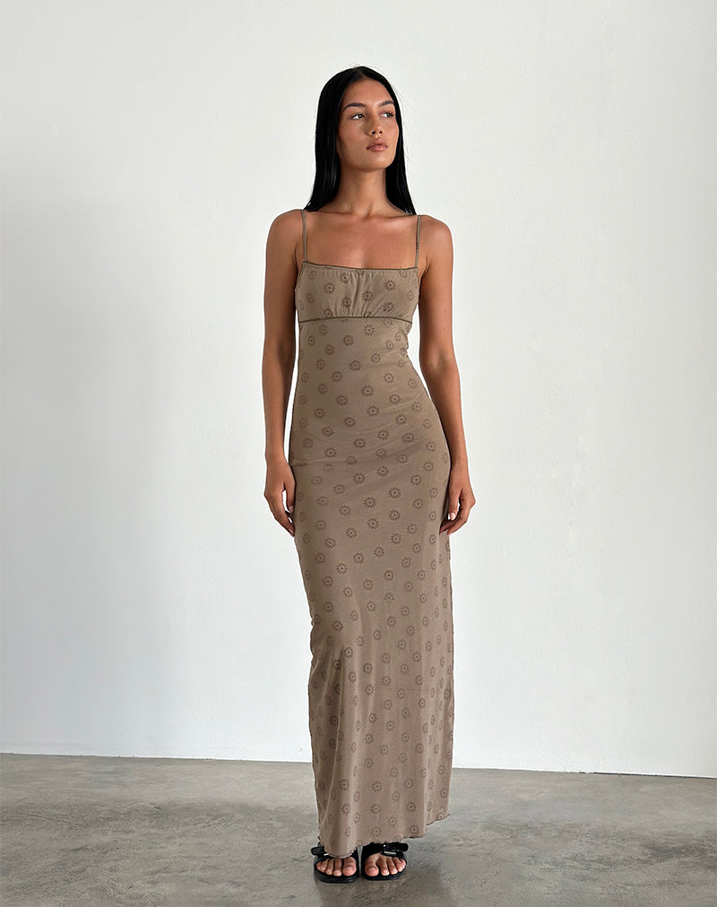 Darsih Maxi Dress in Daisy Flock Light Brown Darsih Maxi Dress in Daisy Flock Light Brown