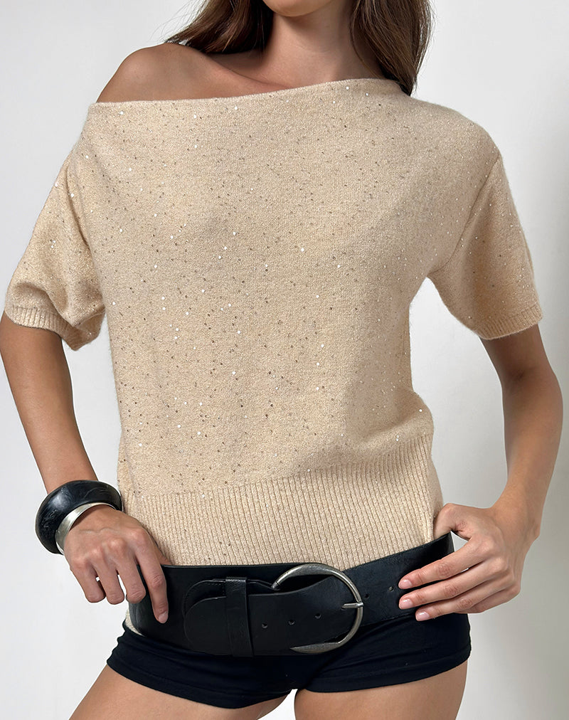 Image of Darusa Top in Dispersed Sequin Gold