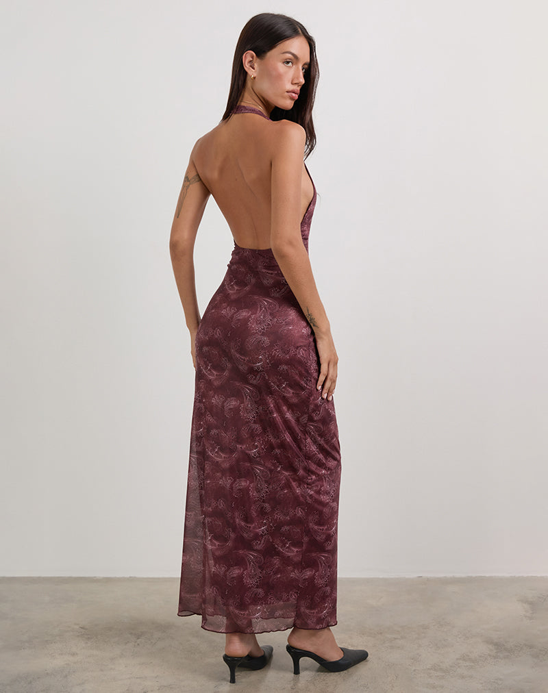 fitted lace wedding dress Sandrine Off Shoulder Knit Maxi Dress / Plum | Meshki