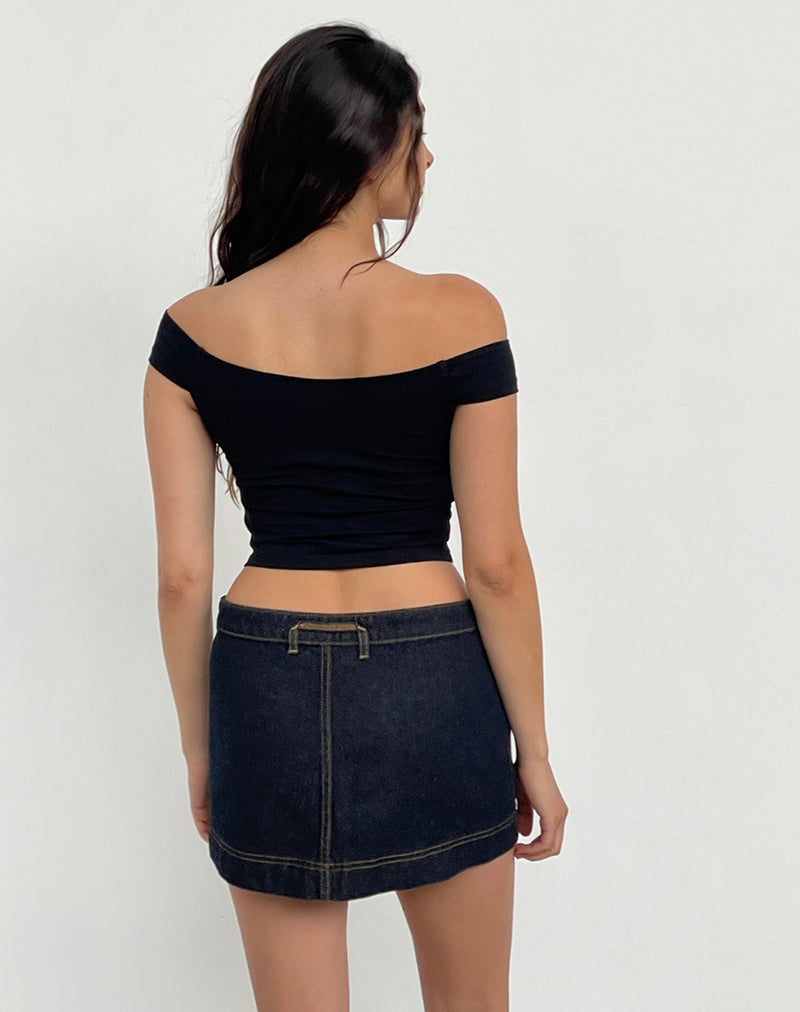 Denim wrap skirt mini best sale