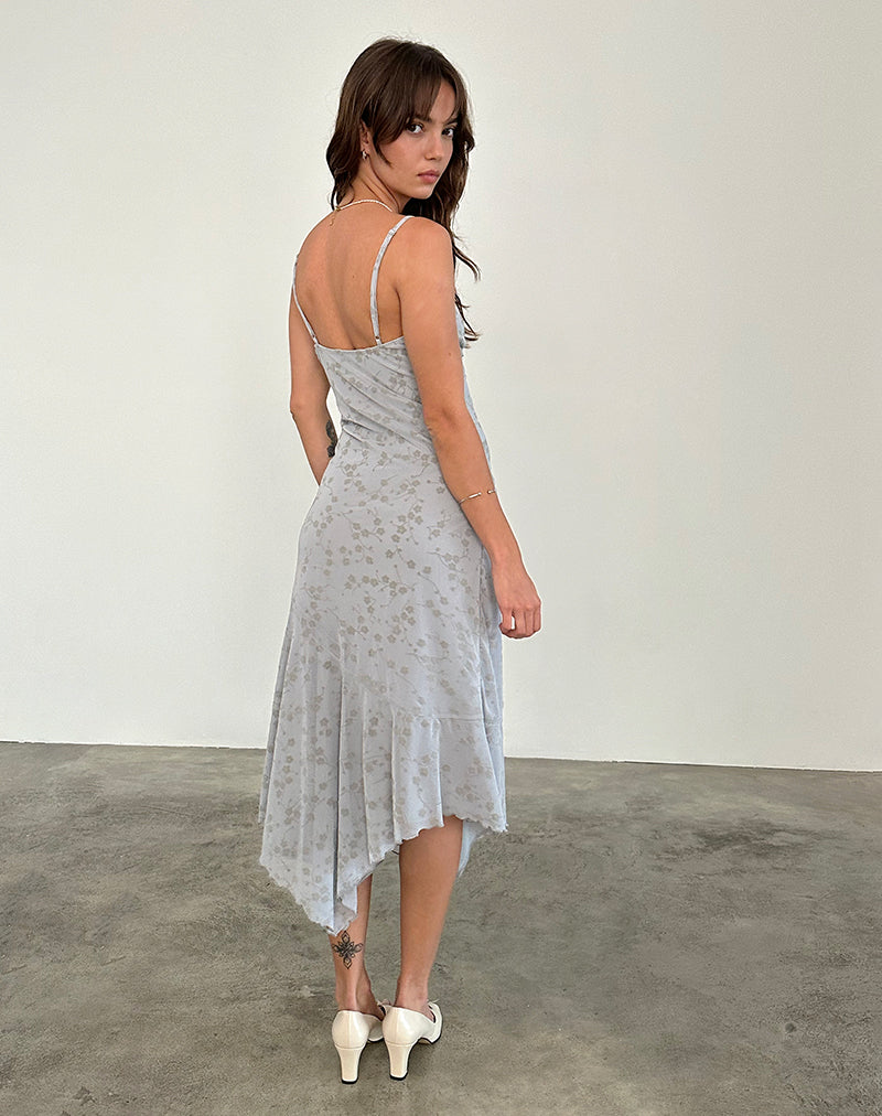 Devon Midi Dress in Flock Chic Petals Grey – motelrocks-com-us