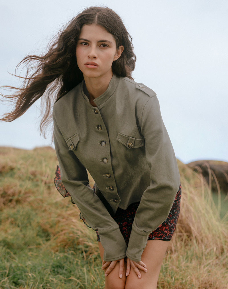 Khaki Twill Military Jacket