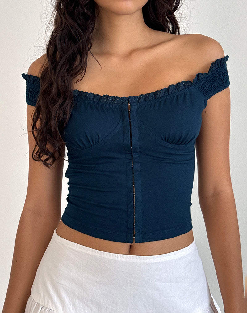 Navy bustier top online