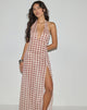 Image of Driti Maxi Dress in Chiffon Blurred Check Peach