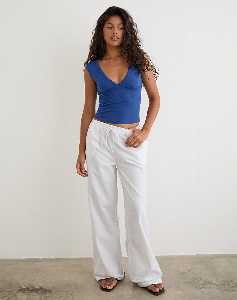 White Wide Leg Trouser | Wasic – motelrocks-com-us
