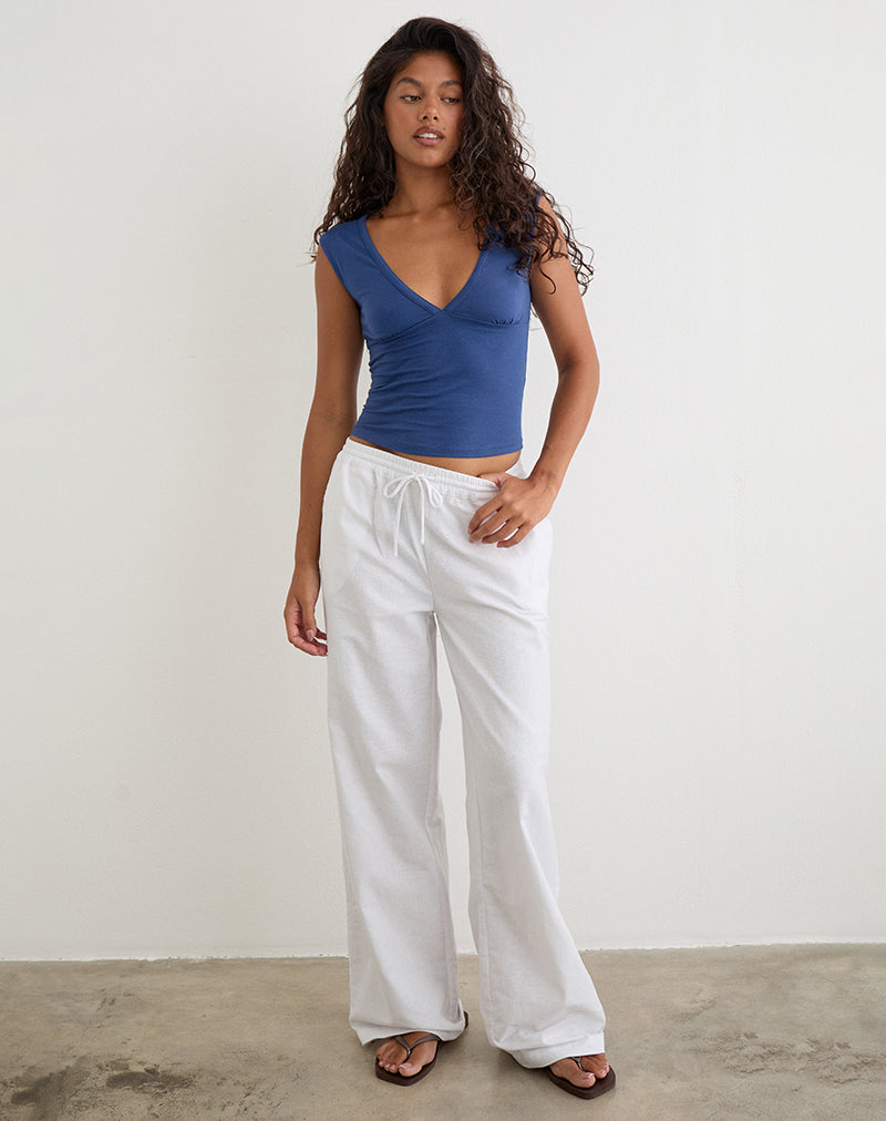 White Wide Leg Trouser | Wasic – motelrocks-com-us